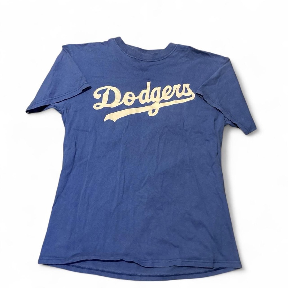 Los Angeles Dodgers Takashi Saito logo tee Majestic tag vintage 06' L/20